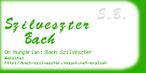 szilveszter bach business card